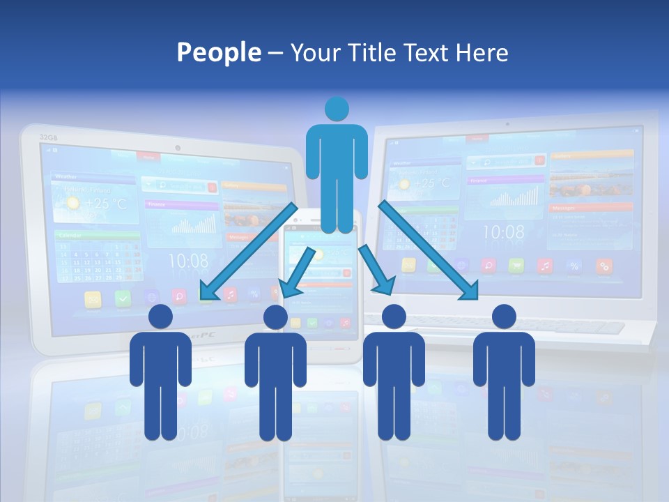 White Smartphone Pda PowerPoint Template