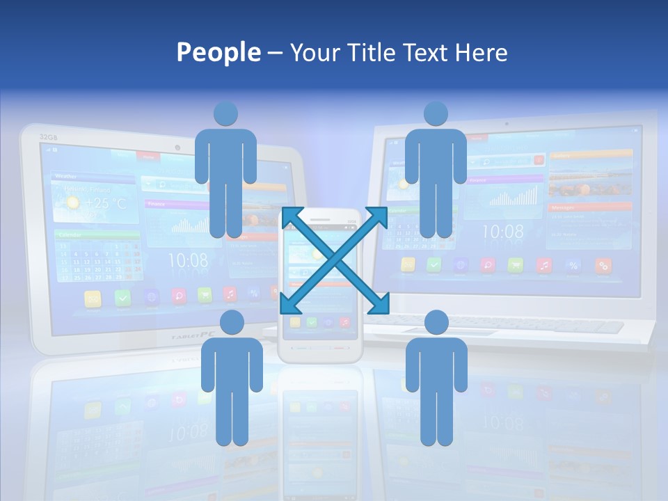 White Smartphone Pda PowerPoint Template