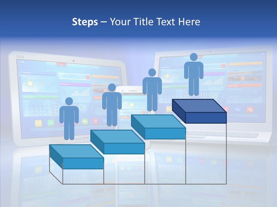 White Smartphone Pda PowerPoint Template