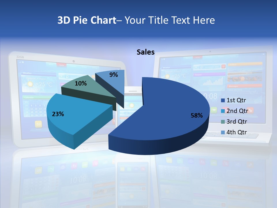 White Smartphone Pda PowerPoint Template