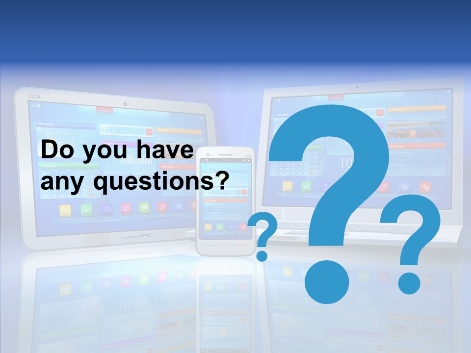 White Smartphone Pda PowerPoint Template