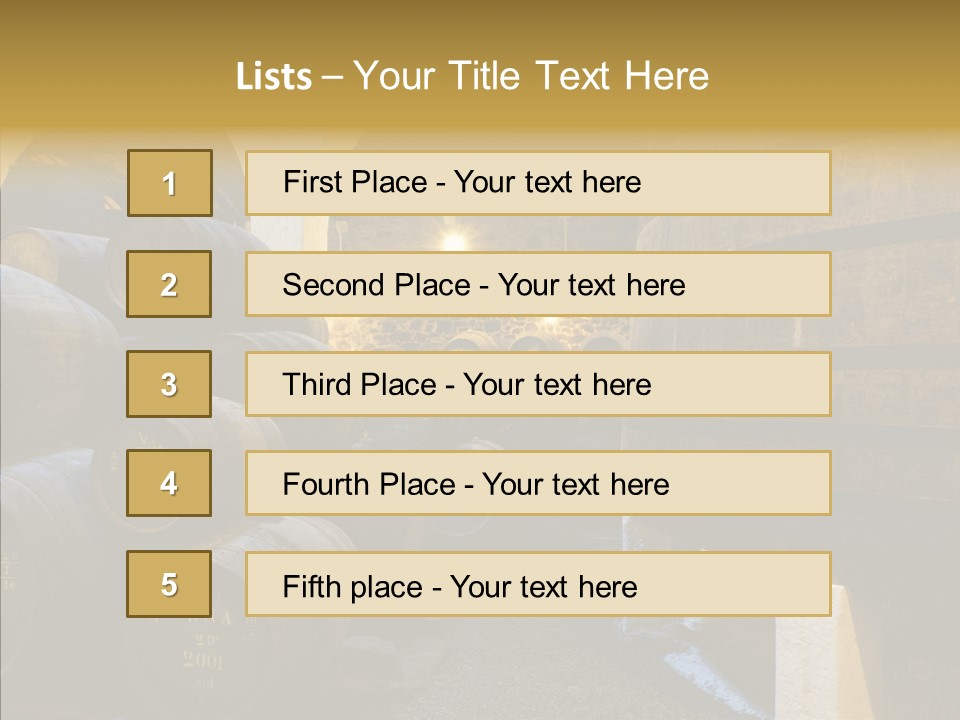 Stack Colheita Casks PowerPoint Template