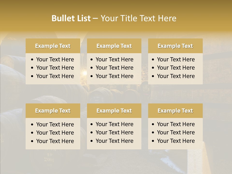Stack Colheita Casks PowerPoint Template