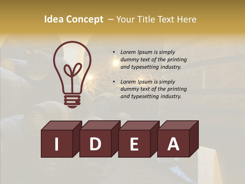 Stack Colheita Casks PowerPoint Template