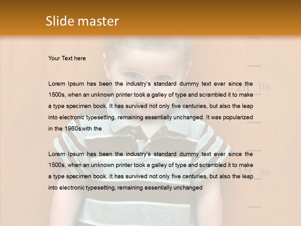 Unmoving Wall Child PowerPoint Template