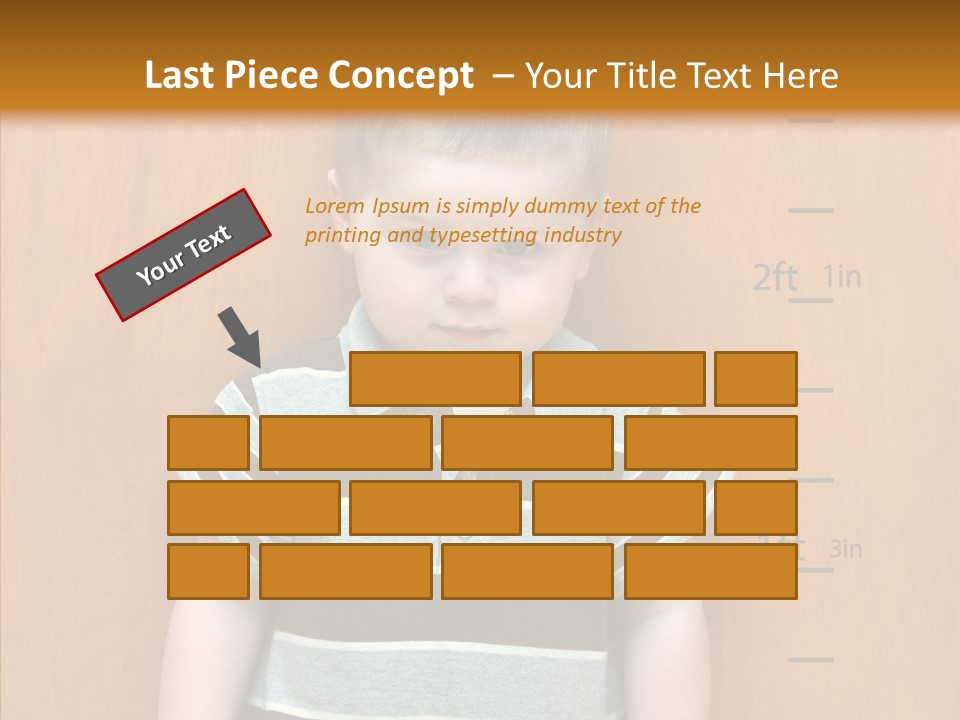 Unmoving Wall Child PowerPoint Template