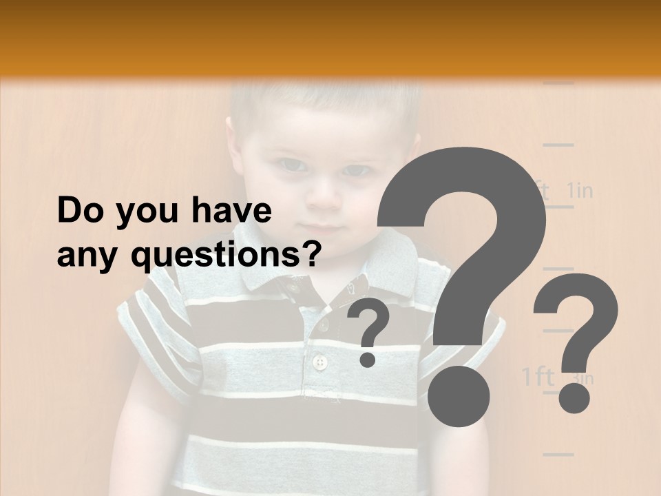 Unmoving Wall Child PowerPoint Template