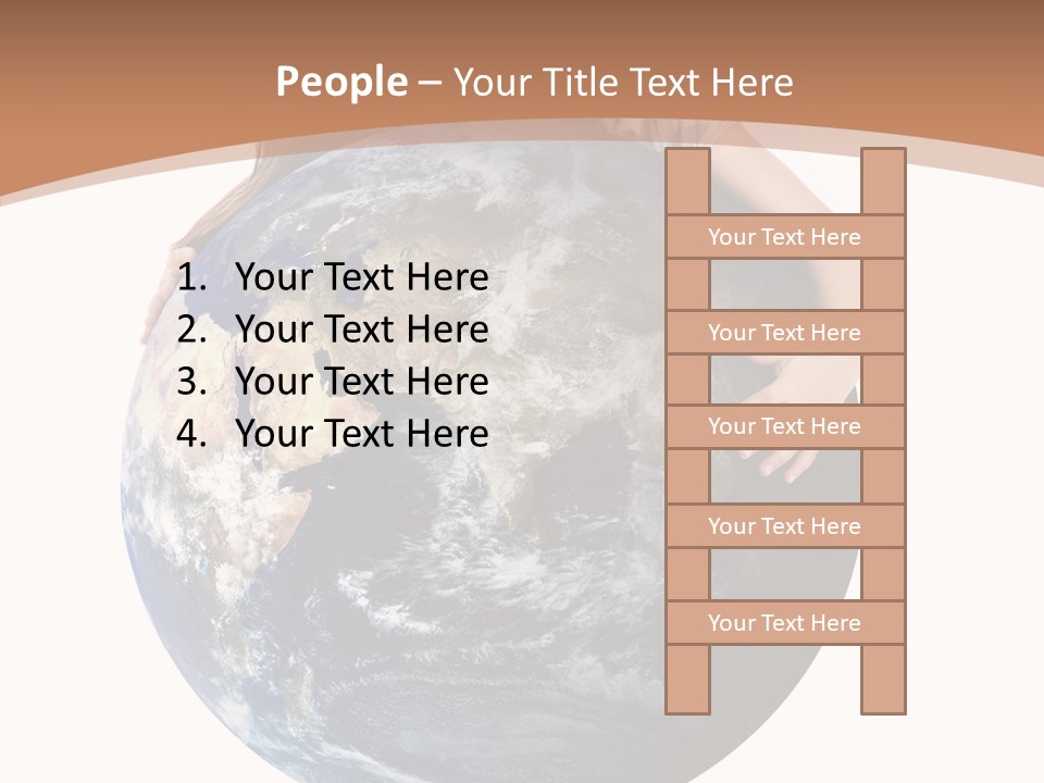 Holding Cheerful People PowerPoint Template