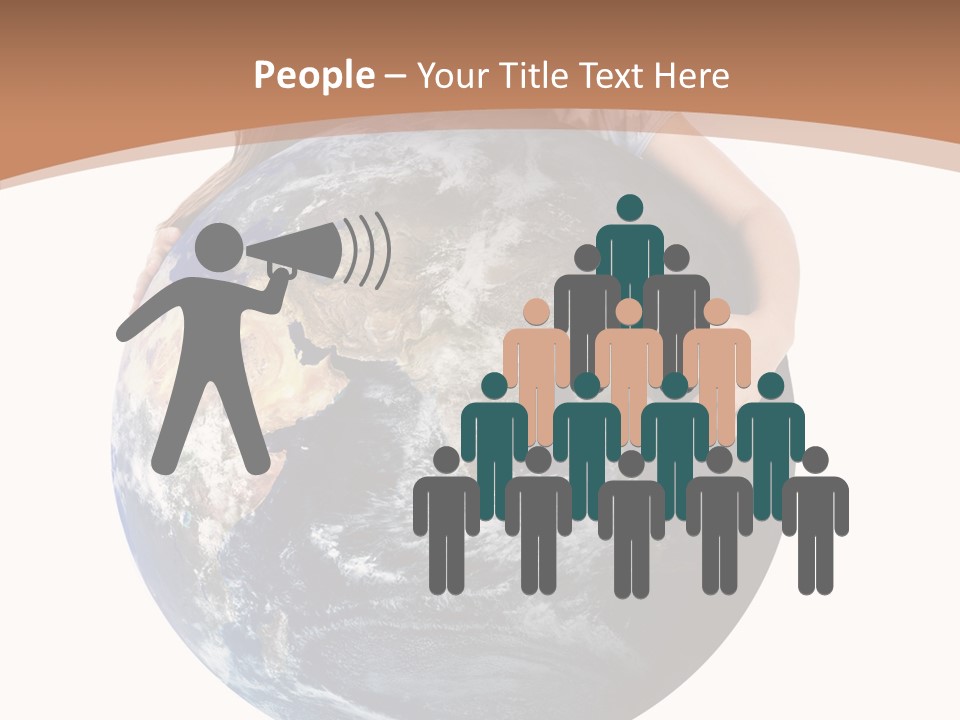 Holding Cheerful People PowerPoint Template