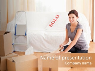 Box Cute Estate PowerPoint Template