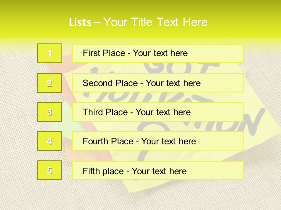 Yellow Reminder Sticky Note PowerPoint Template