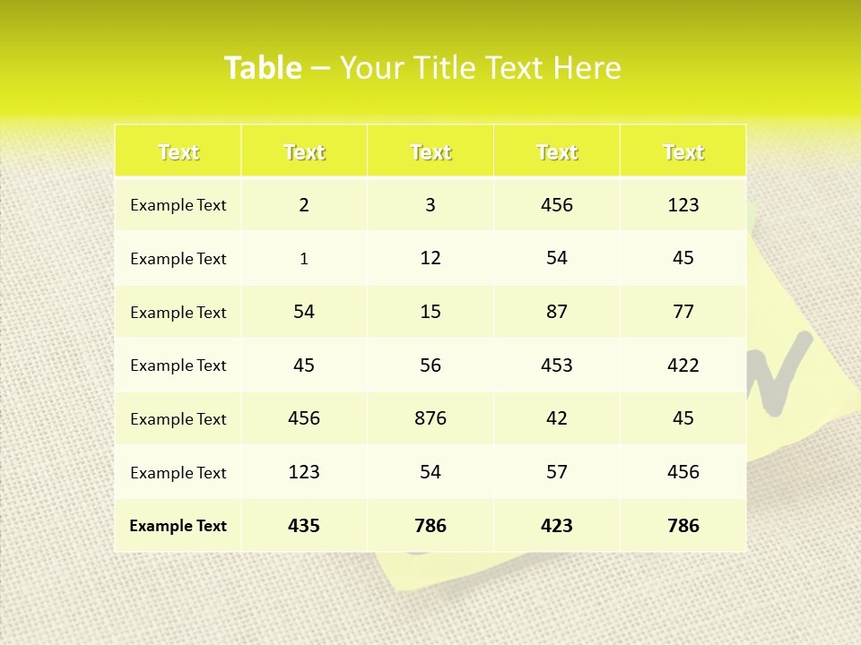 Yellow Reminder Sticky Note PowerPoint Template