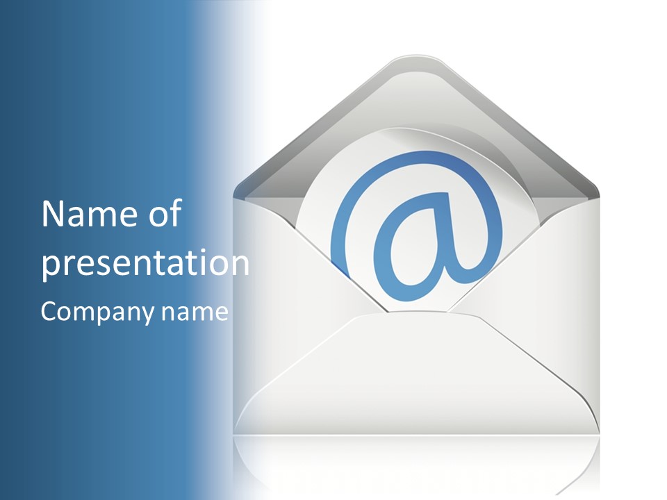 An Email Envelope With An Email Symbol On It PowerPoint Template