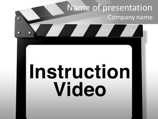 A Black And White Sign That Says Instruction Video PowerPoint Template