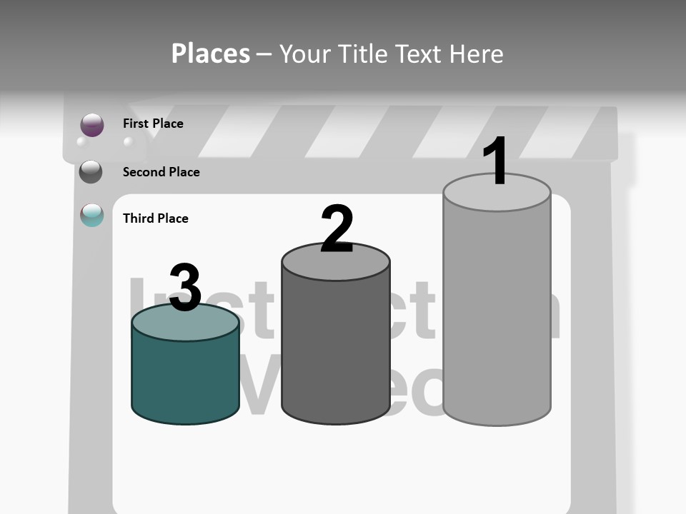 A Black And White Sign That Says Instruction Video PowerPoint Template