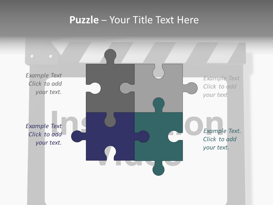 A Black And White Sign That Says Instruction Video PowerPoint Template