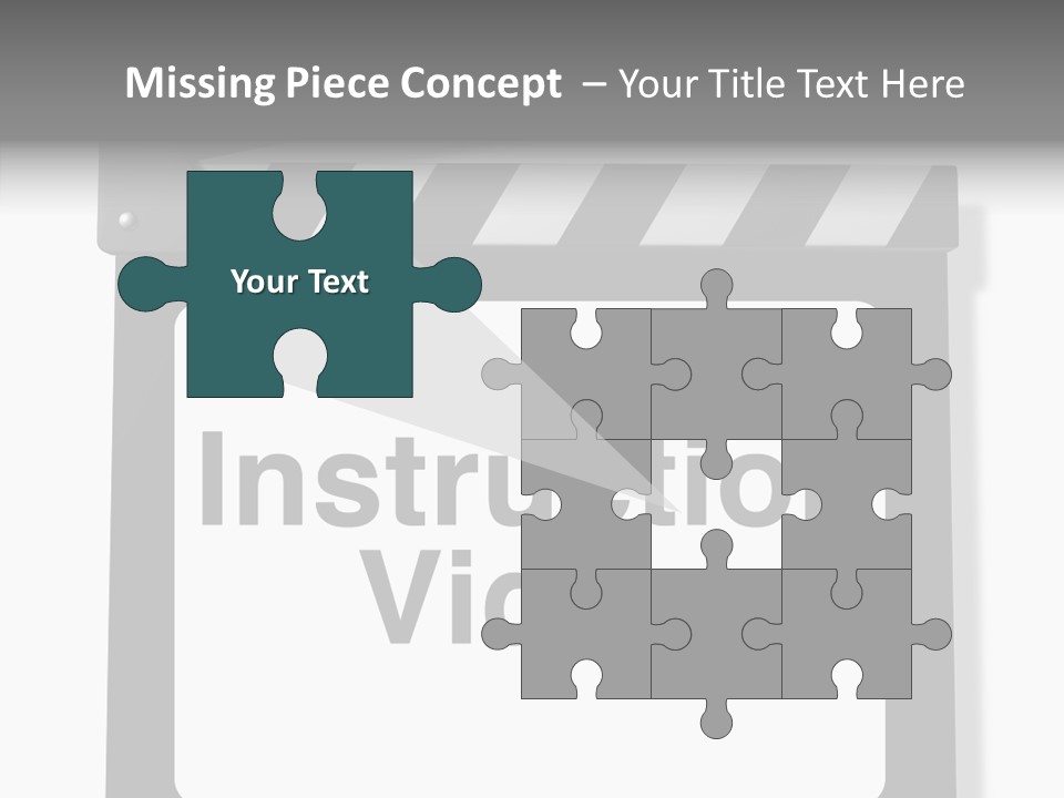 A Black And White Sign That Says Instruction Video PowerPoint Template