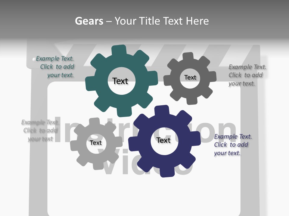 A Black And White Sign That Says Instruction Video PowerPoint Template