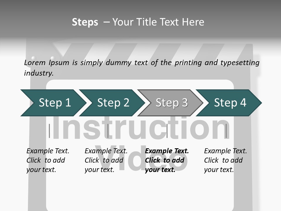 A Black And White Sign That Says Instruction Video PowerPoint Template