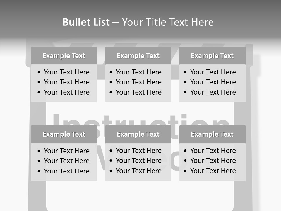 A Black And White Sign That Says Instruction Video PowerPoint Template