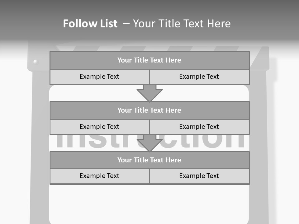A Black And White Sign That Says Instruction Video PowerPoint Template