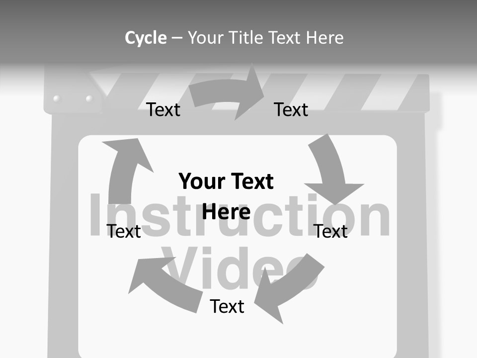 A Black And White Sign That Says Instruction Video PowerPoint Template