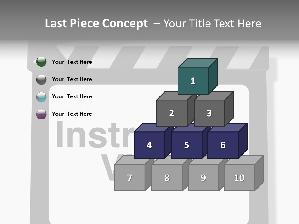 A Black And White Sign That Says Instruction Video PowerPoint Template