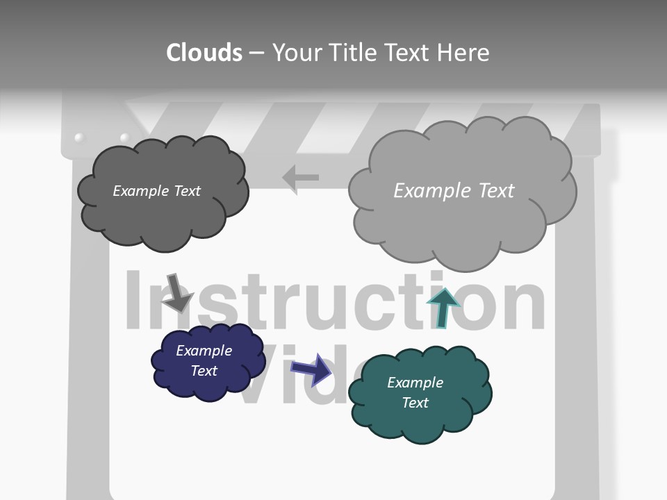 A Black And White Sign That Says Instruction Video PowerPoint Template