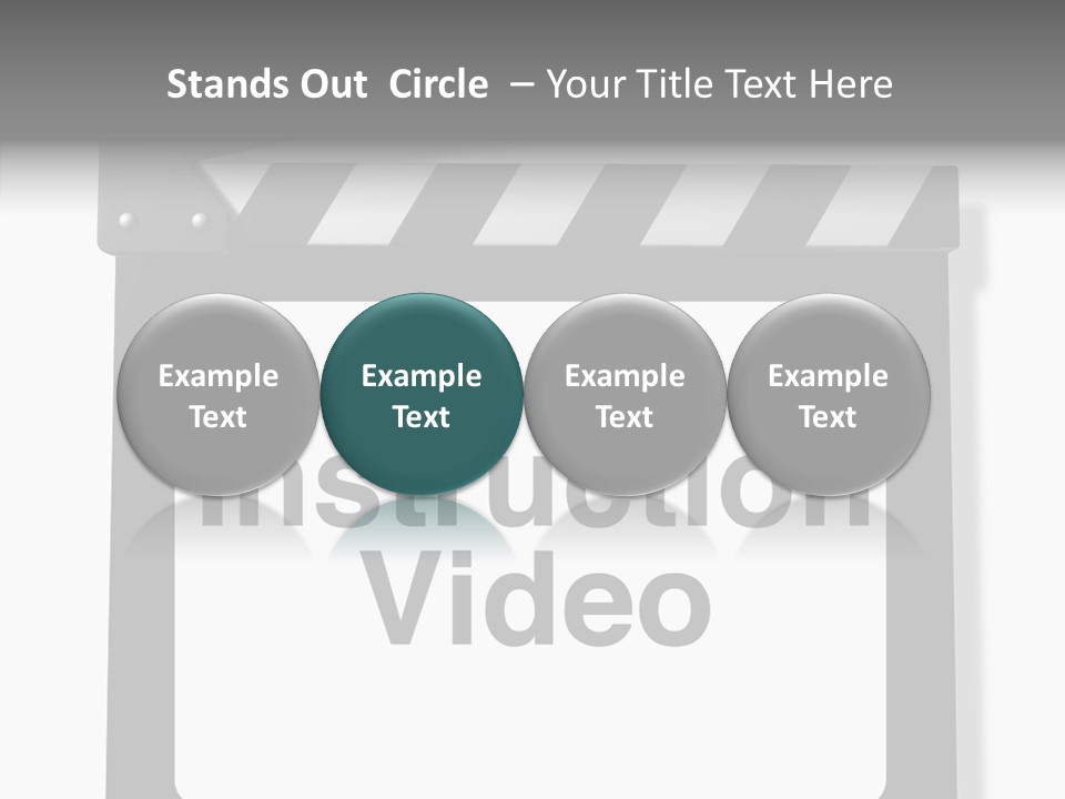A Black And White Sign That Says Instruction Video PowerPoint Template