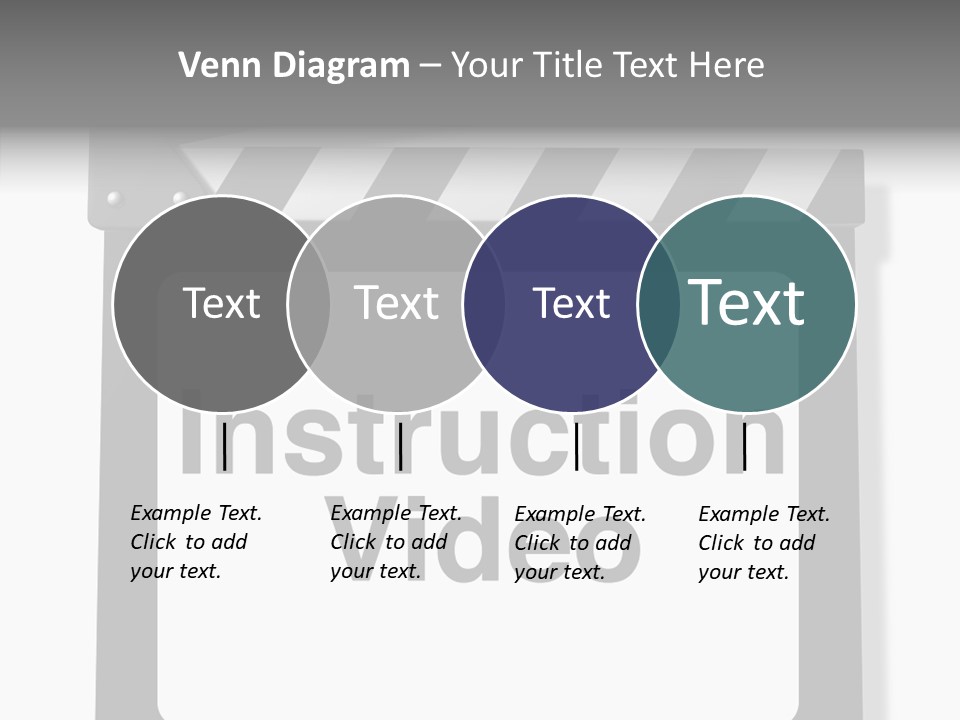 A Black And White Sign That Says Instruction Video PowerPoint Template