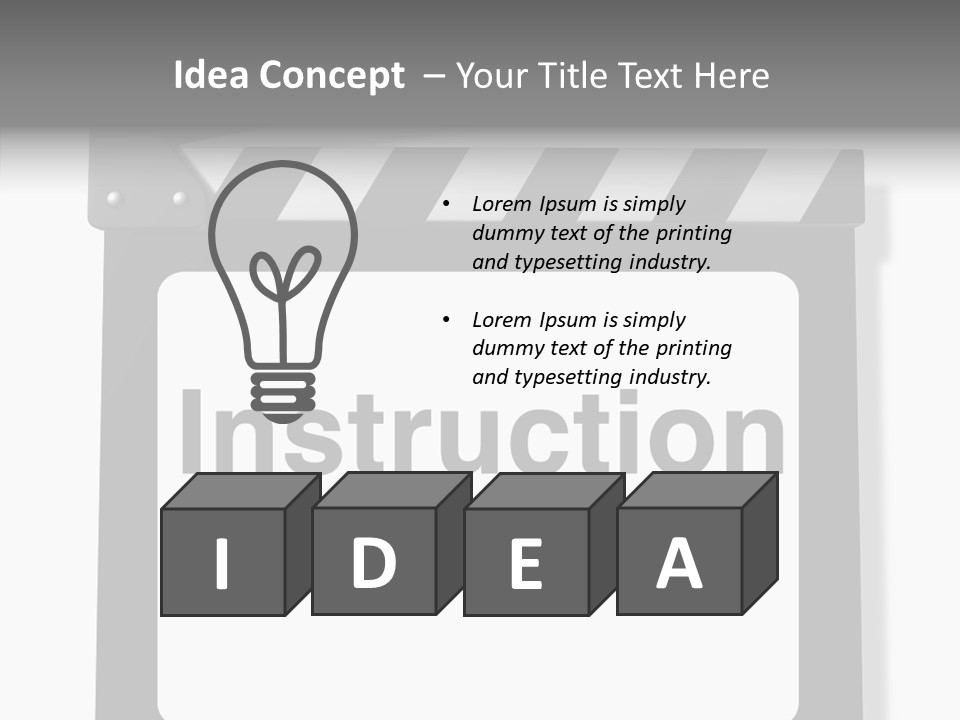 A Black And White Sign That Says Instruction Video PowerPoint Template