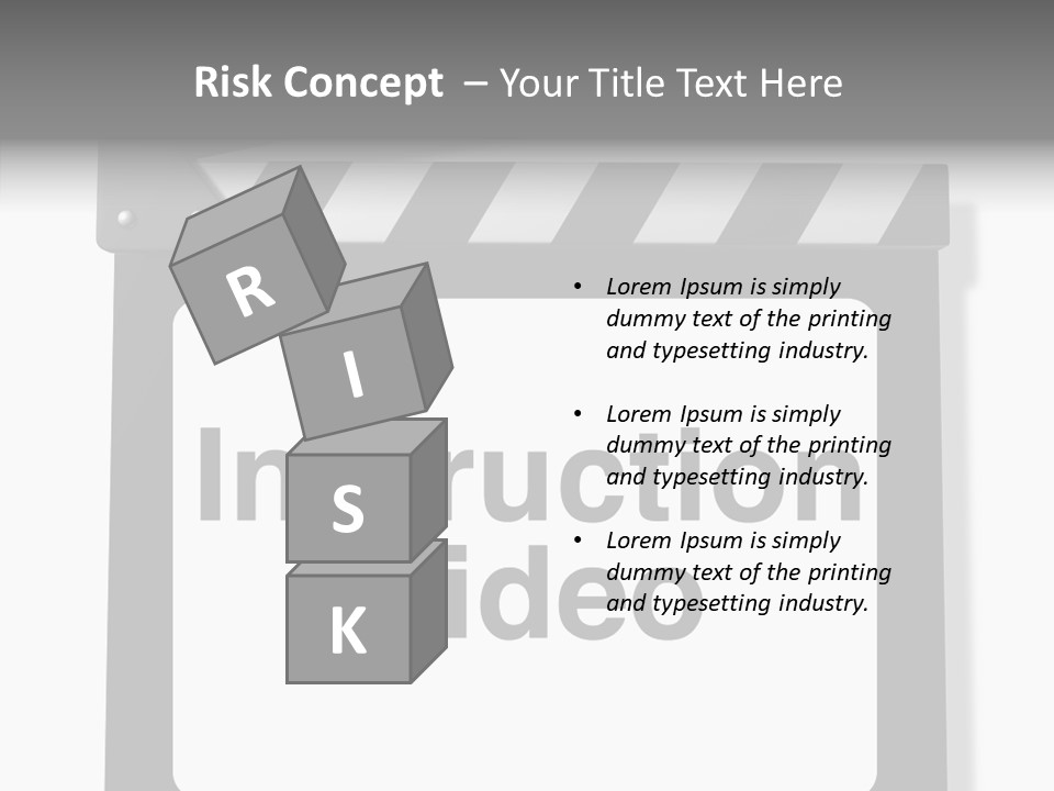 A Black And White Sign That Says Instruction Video PowerPoint Template