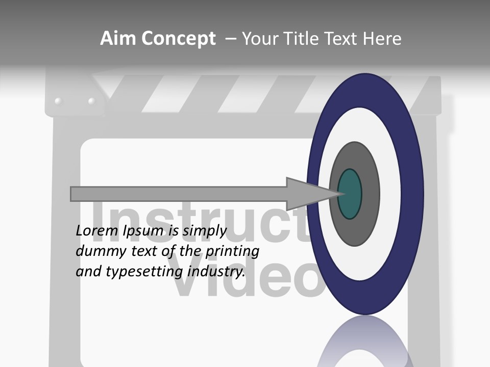 A Black And White Sign That Says Instruction Video PowerPoint Template