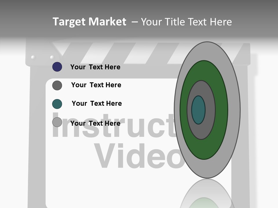 A Black And White Sign That Says Instruction Video PowerPoint Template