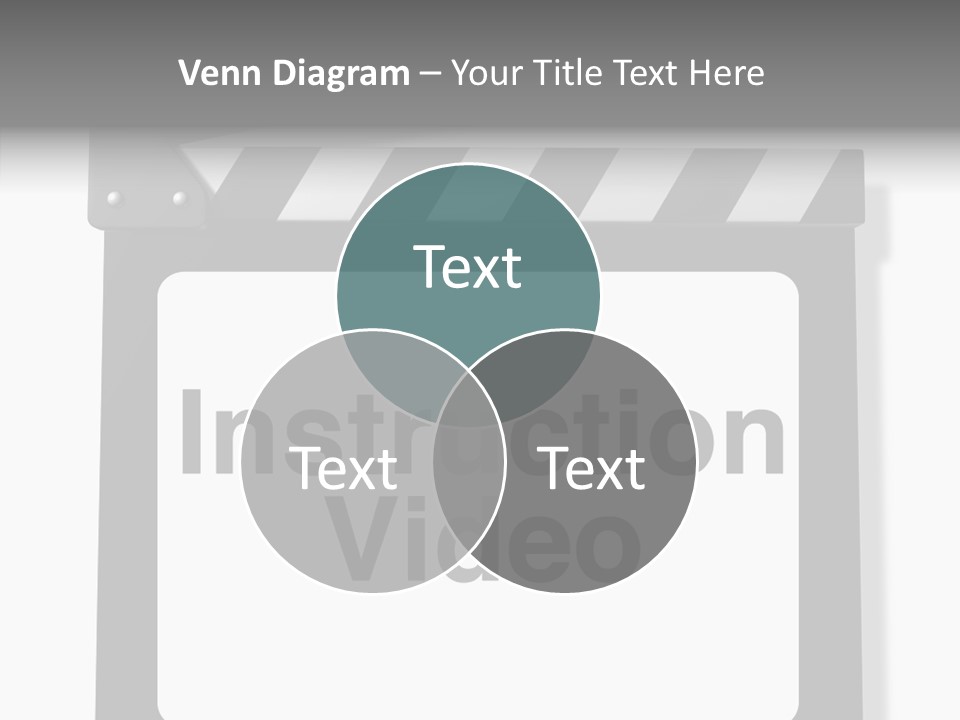 A Black And White Sign That Says Instruction Video PowerPoint Template