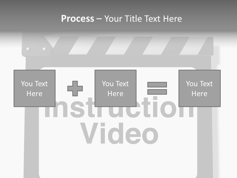 A Black And White Sign That Says Instruction Video PowerPoint Template
