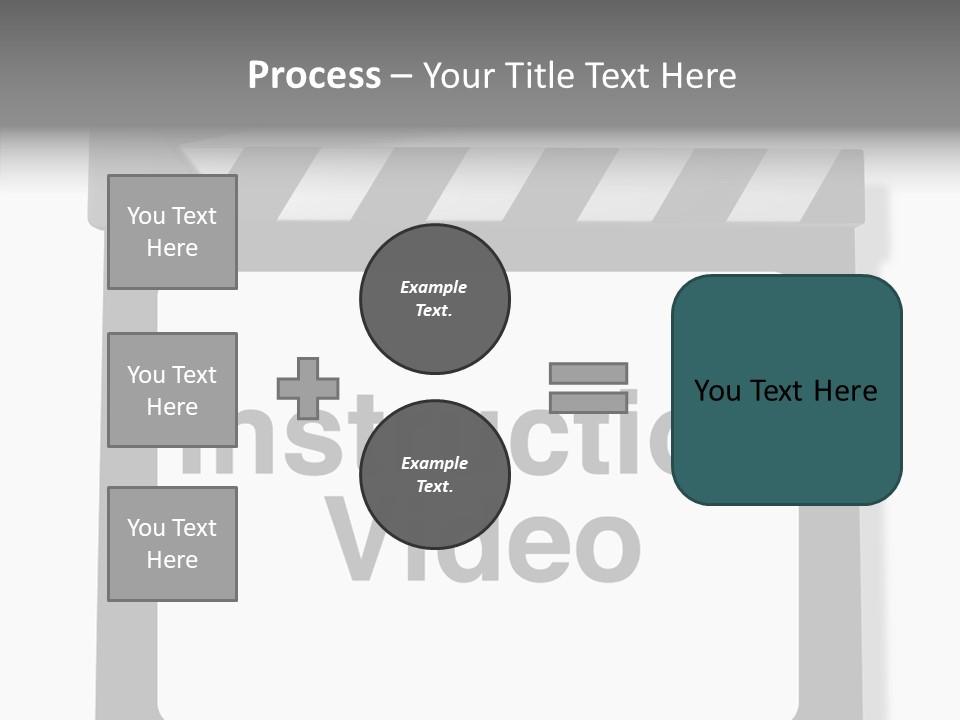 A Black And White Sign That Says Instruction Video PowerPoint Template