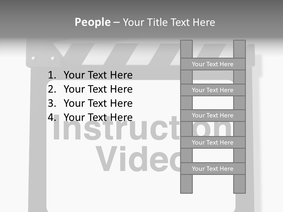 A Black And White Sign That Says Instruction Video PowerPoint Template