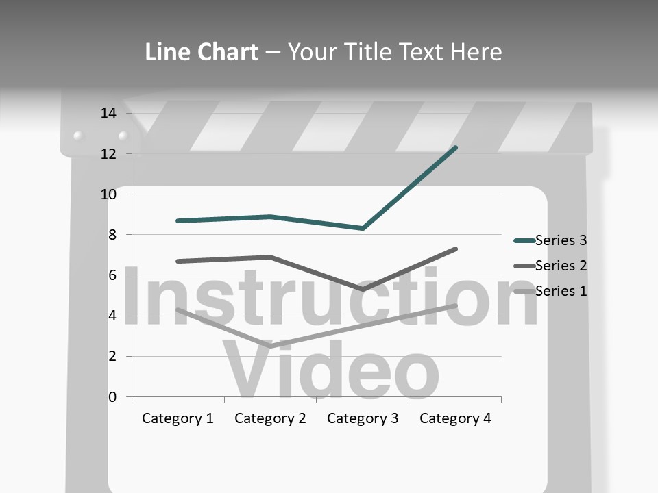 A Black And White Sign That Says Instruction Video PowerPoint Template