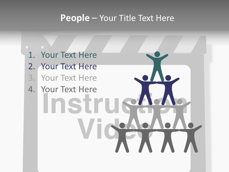 A Black And White Sign That Says Instruction Video PowerPoint Template