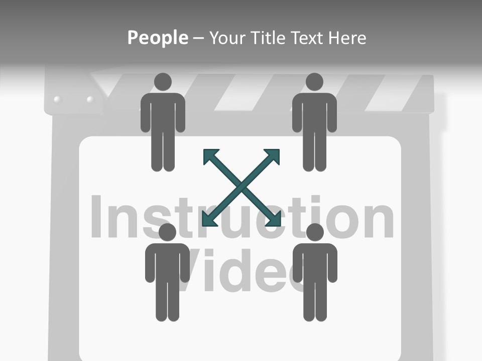 A Black And White Sign That Says Instruction Video PowerPoint Template