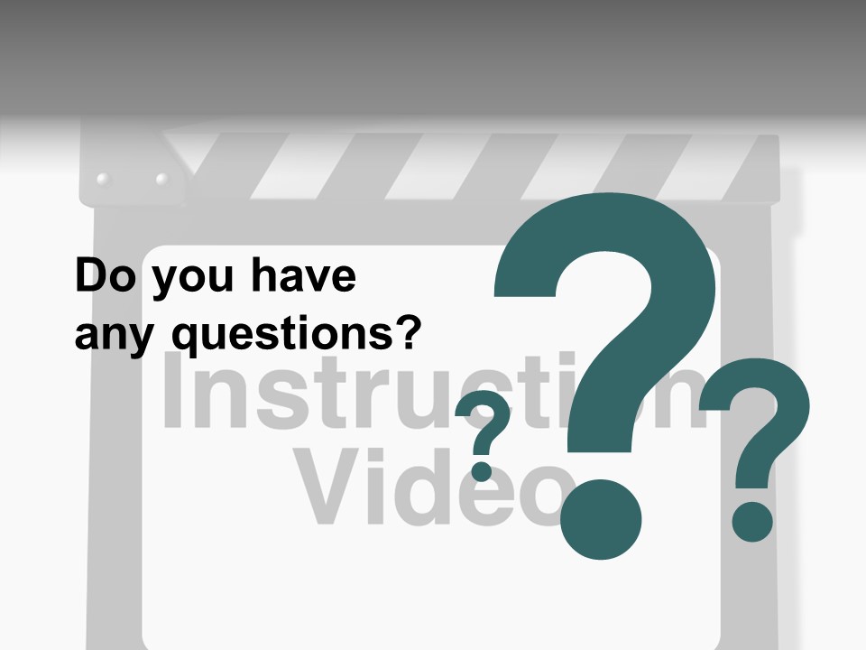 A Black And White Sign That Says Instruction Video PowerPoint Template