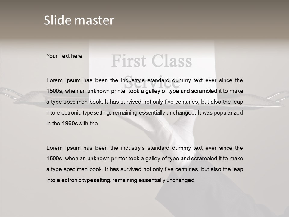 Waiter Present Hand PowerPoint Template