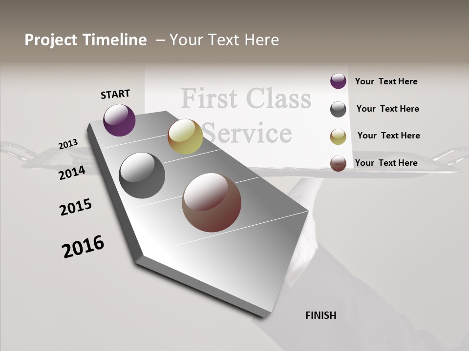 Waiter Present Hand PowerPoint Template