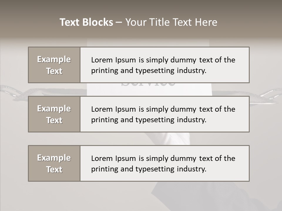 Waiter Present Hand PowerPoint Template