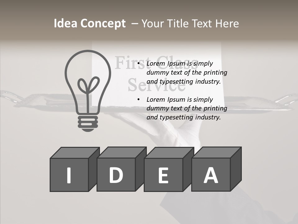 Waiter Present Hand PowerPoint Template