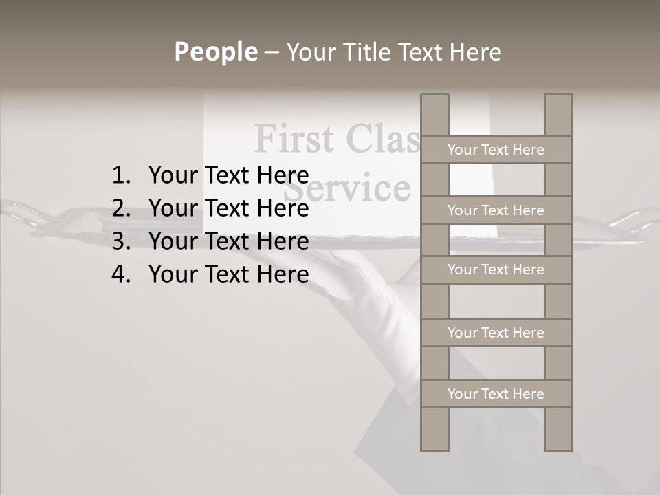 Waiter Present Hand PowerPoint Template