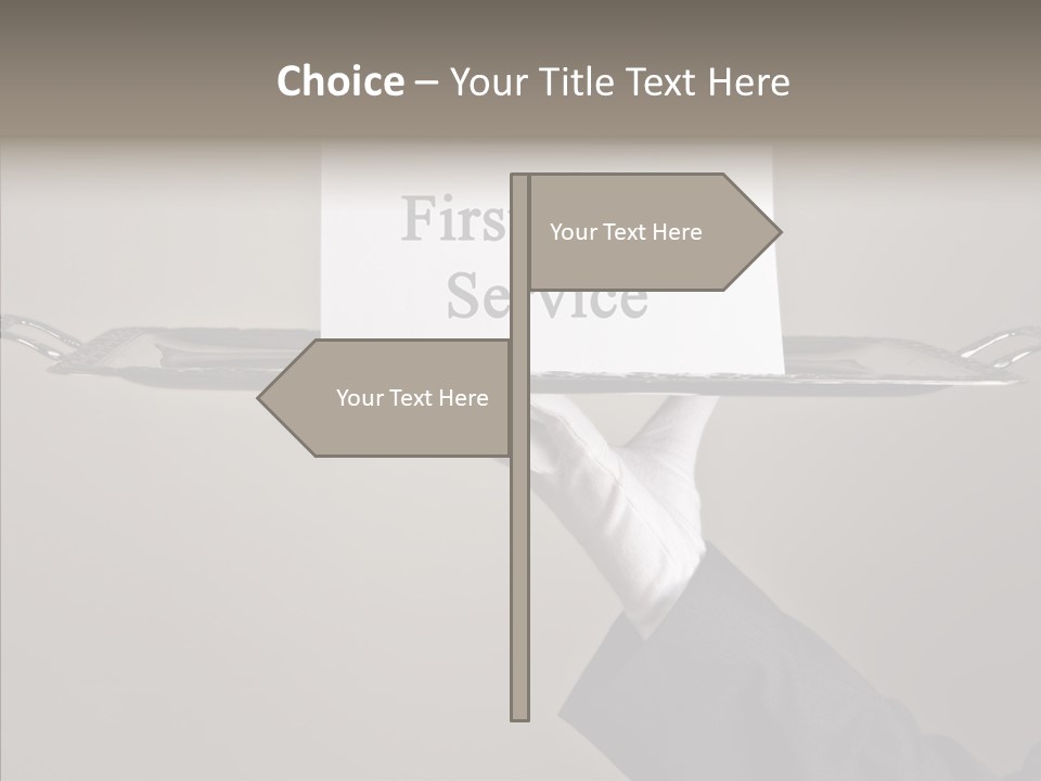 Waiter Present Hand PowerPoint Template