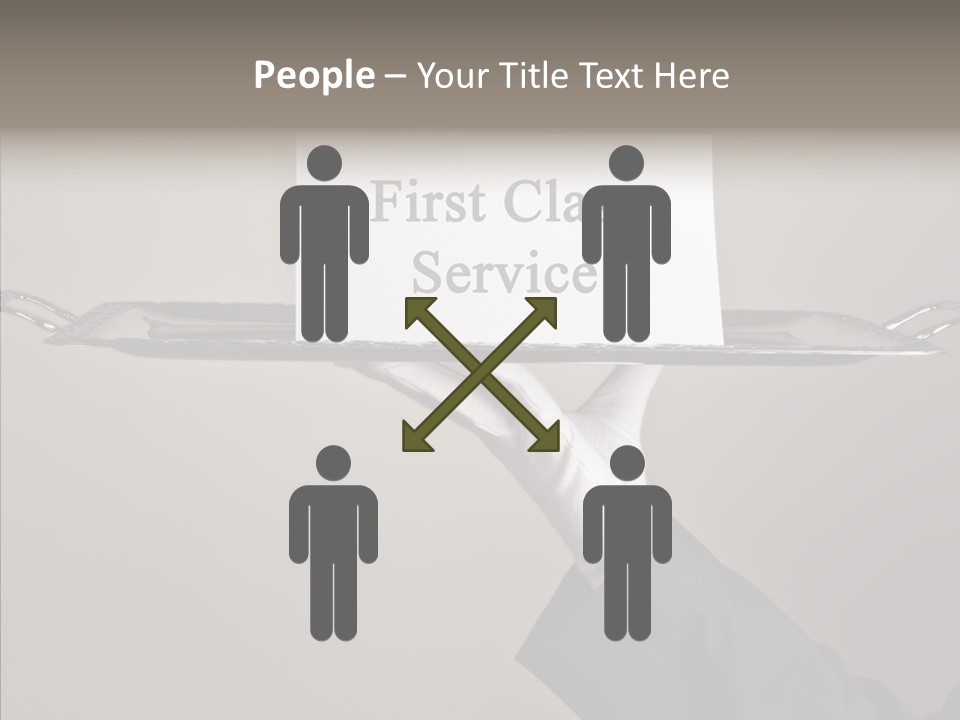 Waiter Present Hand PowerPoint Template