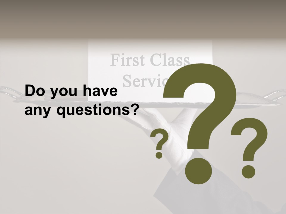 Waiter Present Hand PowerPoint Template